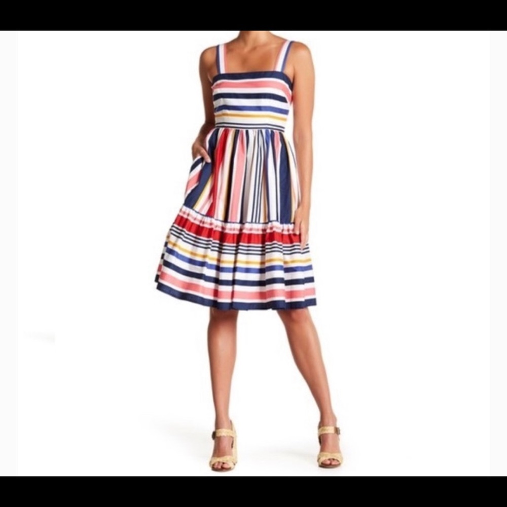 Vince Camuto 12 Colorful Striped Dress NWOT